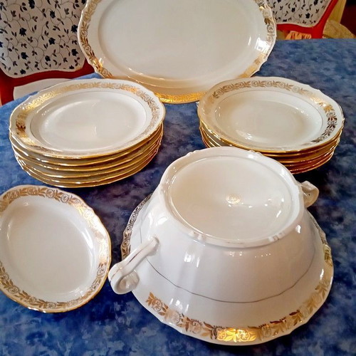 Porcelaine P.F.C. de France porcelain set 15 pieces vintage 1960