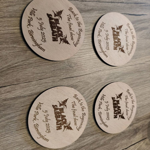 Black Sabbath coaster collectible, new, handmade wood