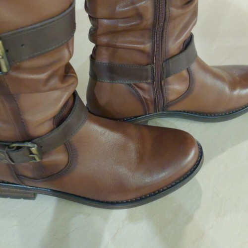 Leather women's boots with elastic tan Corkies new, size 39