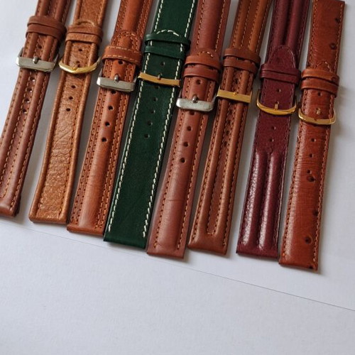 Luxury leather watch straps set of 8, like new, 18 mm and 20 mm