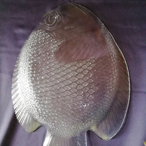 Glass serving platter like new large fish-shaped