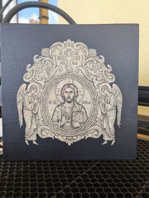 Διακοσμητικός καμβάς Ιησούς Χριστός laser engraving καινούργιο, χειροποίητο έργο