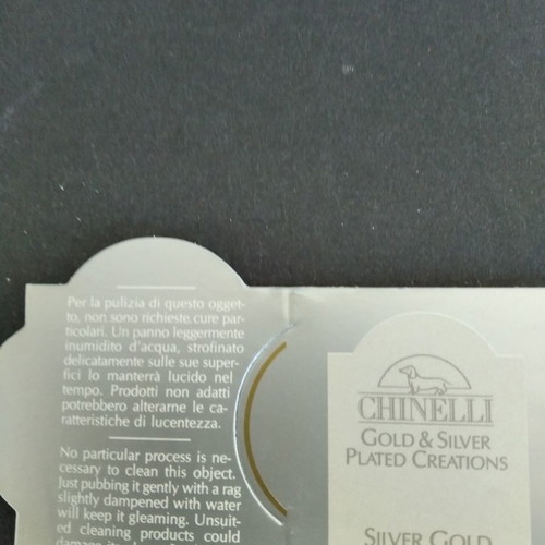 Chineli Italy candle holder silver gold new 15x13 cm