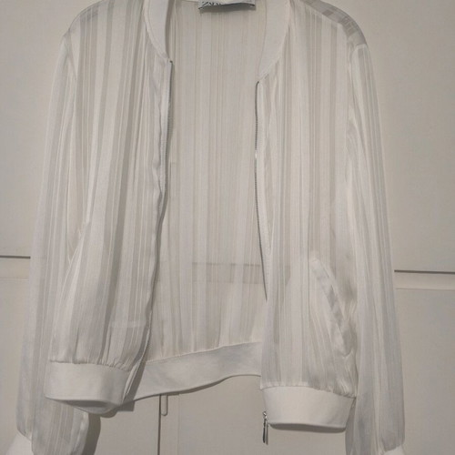 Zara jacket like new, white transparent with zipper