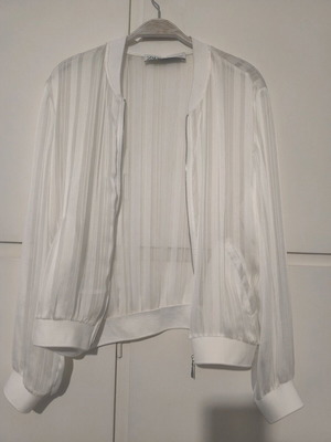 Zara jacket like new, white transparent with zipper