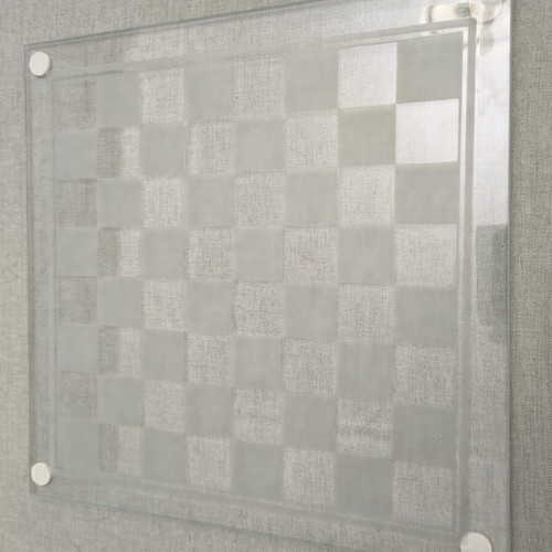 Luxury chess game with glass pieces and board, like new