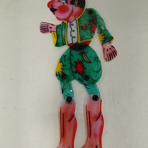 Karagiozis shadow theater figure used, creation by Dayakou