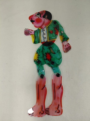 Karagiozis shadow theater figure used, creation by Dayakou