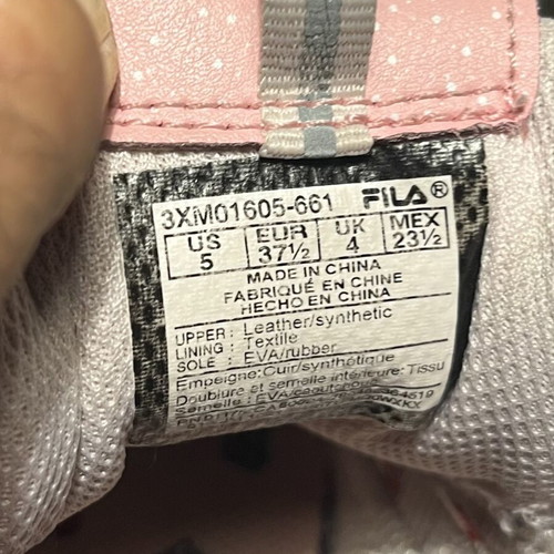 Fila girls' athletic shoes used, size 37 1/2, pink