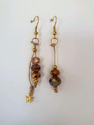 Handmade mismatched earrings new with beads and star charm