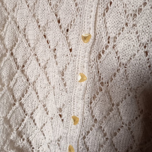 Handmade knitted children's cardigan white used, age 10