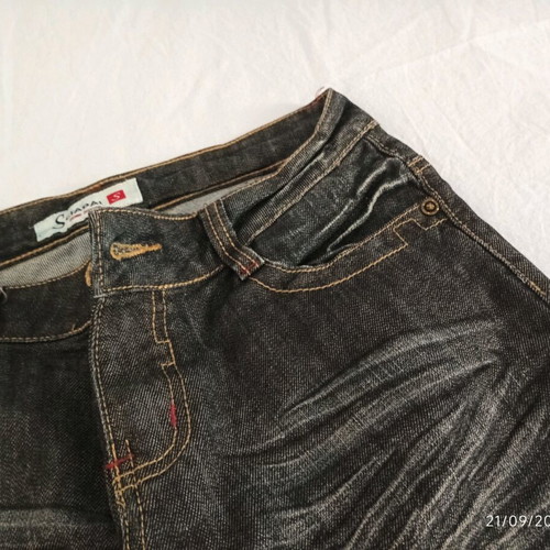 Jeans pants new dark blue with decorative creases