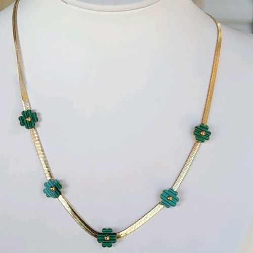 Steel necklace new, gold and silver color