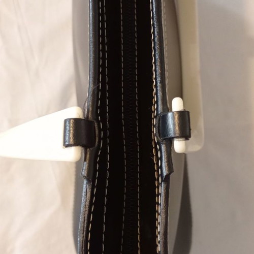 Lamarthe handbag used, black with ecru bone handle