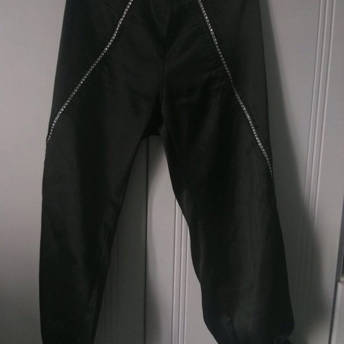 Satin pants black with rhinestones, size small