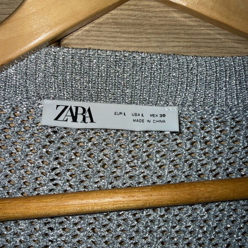 Zara cardigan tie closure like new, gray, size L