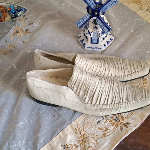 Walk Man shoes used, 100% leather, size 45, white-beige