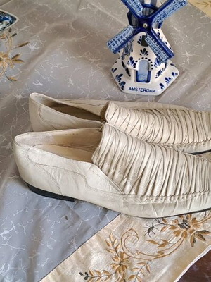 Walk Man shoes used, 100% leather, size 45, white-beige