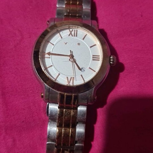 Vogue wristwatch women's used, gray and gold