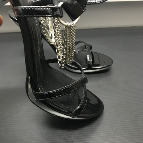 Aldo sandals black with silver details used, barely worn