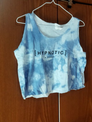 Blouse new, white and blue, one size