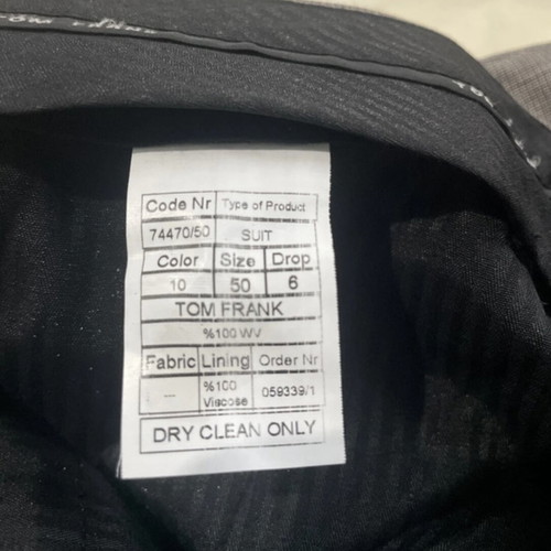 Tom Frank coarse wool gray suit No 50 like new