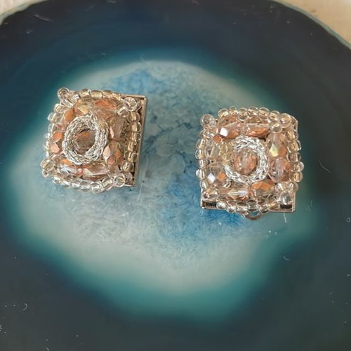 Square earrings used with clips