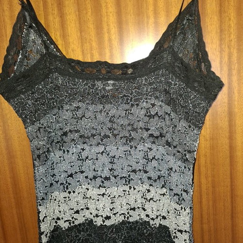Mini elastic dress with straps like new, XS/S, black and gray
