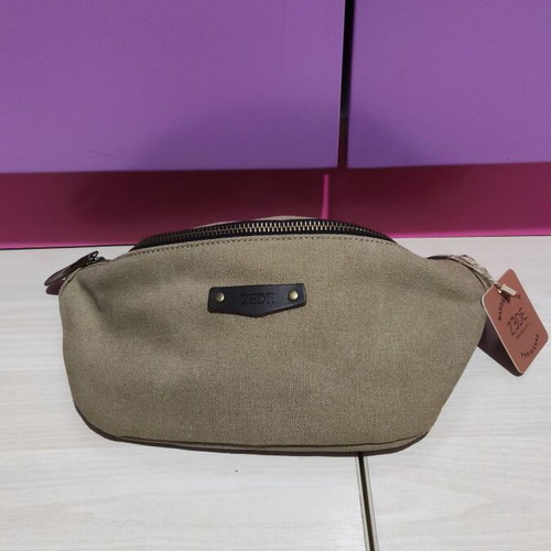 Zede Bolivar fanny pack new, beige canvas with leather details