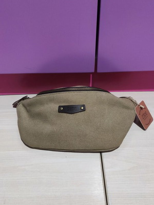 Zede Bolivar fanny pack new, beige canvas with leather details