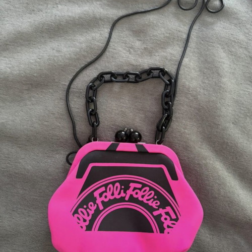 Folli Follie shoulder bag with short and long chain, pink