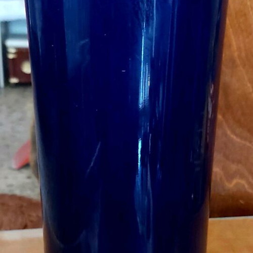 Porcelain vase The art of chokin Made in Japan like new, cobalt blue