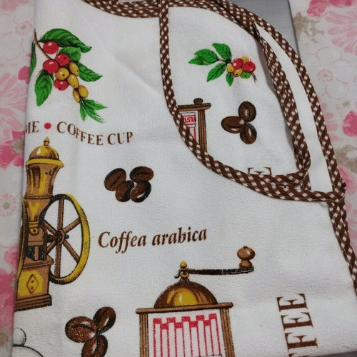 Cooking apron new with neck and coffee design