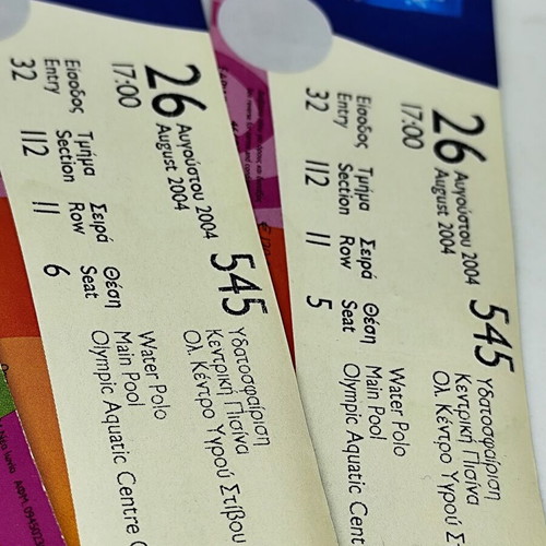 Olympic Games Athens 2004 Water Polo Tickets like new, set of 3