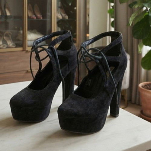 Migato suede ankle boots size 38, black