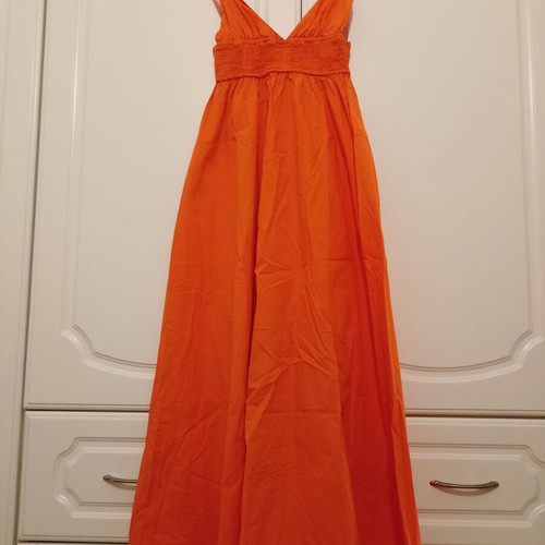 Zara orange summer dress Small new, 100% cotton