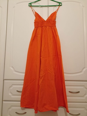 Zara orange summer dress Small new, 100% cotton