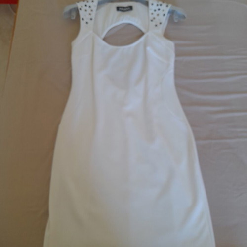 Paranoia mako dress like new, white, with studs and open back