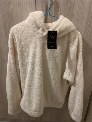 Hunkemöller furry hoodie new, white, size S