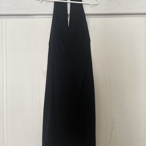 On Line Jeans black long elastic dress with silver details