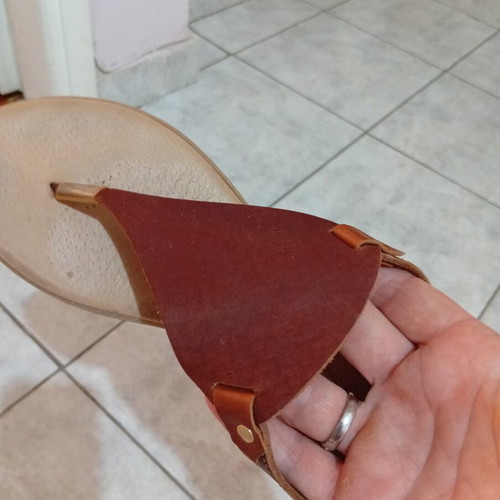 Klimatsakis leather sandals size 36, brown, Greek made
