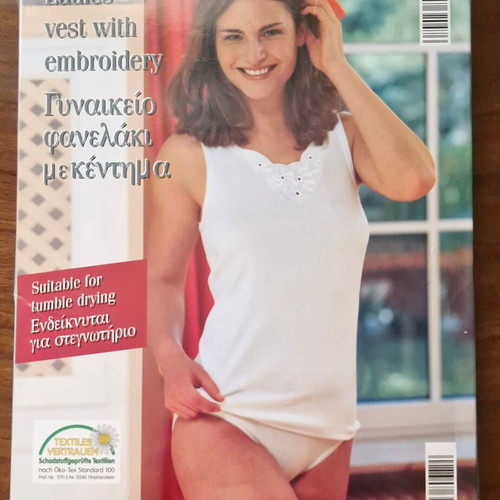 Vest with embroidery size 48/50 new, white