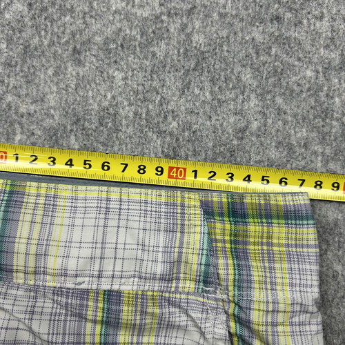 Columbia men's yellow green checked shorts W36 Omni-Shade retro golf preppy like new