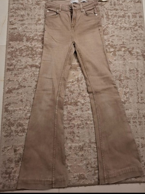 Jeans bell-bottom No 34 like new, beige brown