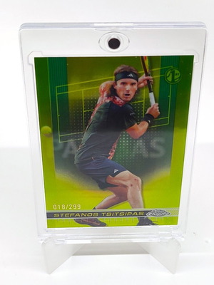 Συλλεκτική κάρτα Στέφανος Τσιτσιπάς 2024 Topps Chrome Tennis Refractor Green καινούργιο
