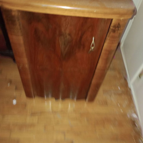 Ideal sewing machine used, foot-powered with motor, wooden cabinet