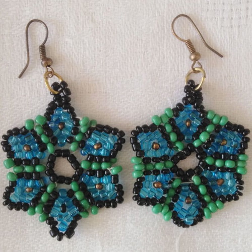 Handmade beaded knitted earrings new