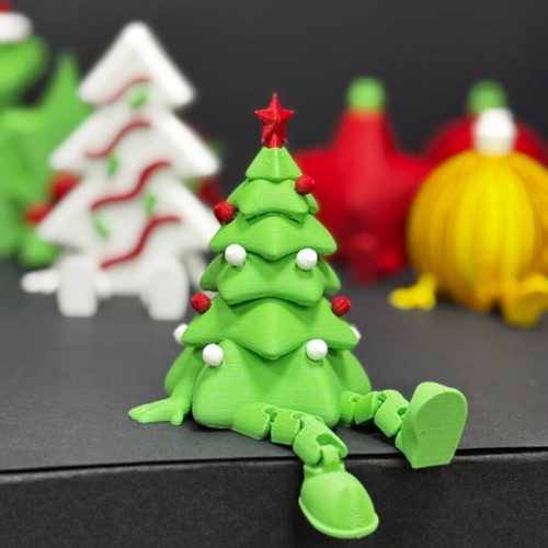 Christmas tree new with ornament and flexible legs 7cm