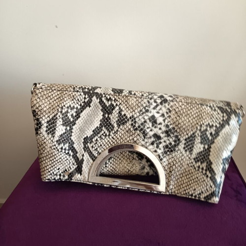 Animal Print Handbag and Crossbody Bag like new, white and grey