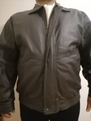 Ανδρικό μπουφάν δερμάτινο σαν καινούργιο, XL, λαδί σκούρο